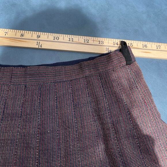Vintage Plaid Wool Pleated Skirt Tartan Reversible Blue Maroon Scottish Irish 12 - Picture 9 of 13